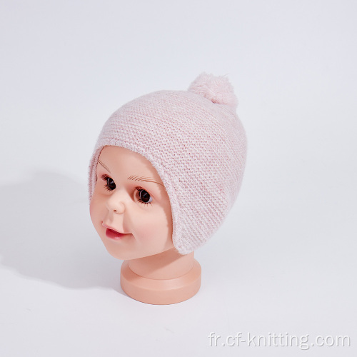 Chapeau de bonnet en tricot à double couche pour les enfants en hiver